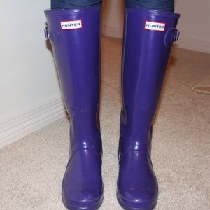 Tall Purple Hunter Rain Boots